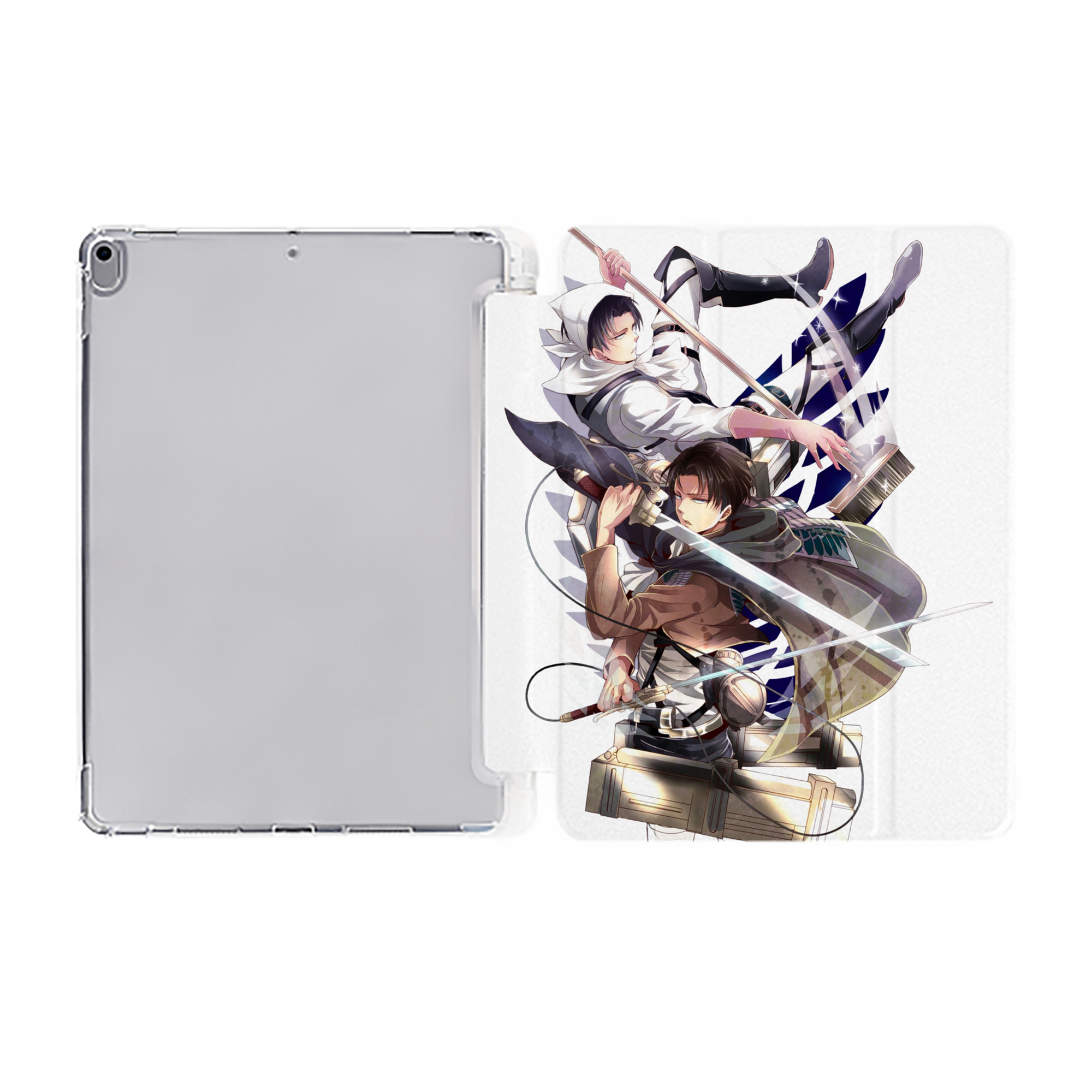 （画像用） 進撃の巨人 リヴァイ·アッカーマン Attack on Titan Levi Ackerman IPad ケース ペン収納付き 三つ折りスタンド PUレザー×シリコン 対応機種9.5/10.5/10.9インチ